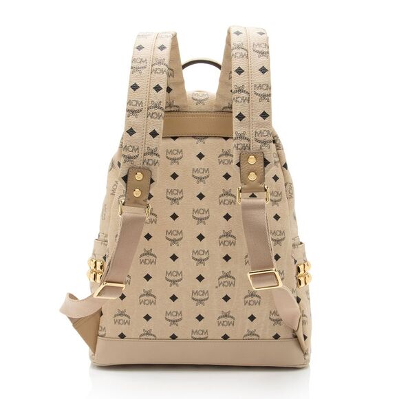 MCM Visetos Side Studs Stark Medium Backpack - Picture 3 of 13